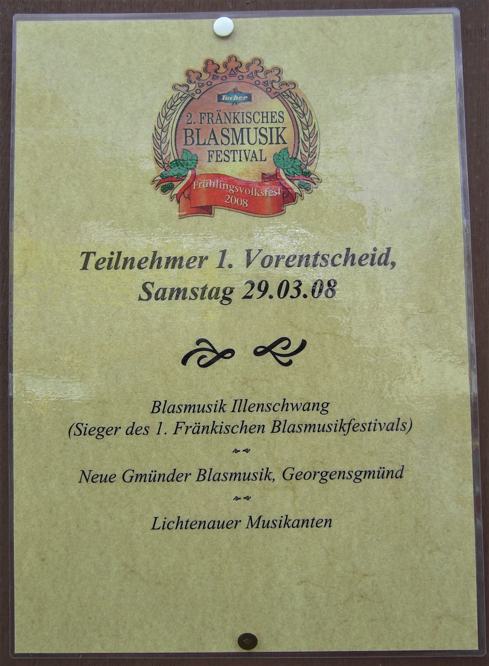 Teilnahme am 2. fr�nkischen Blasmusikfestival